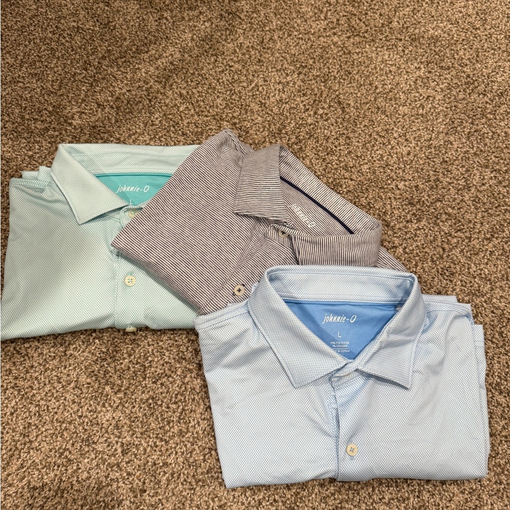 johnnie-O Men's Mint, Navy, and Light Blue Shirts